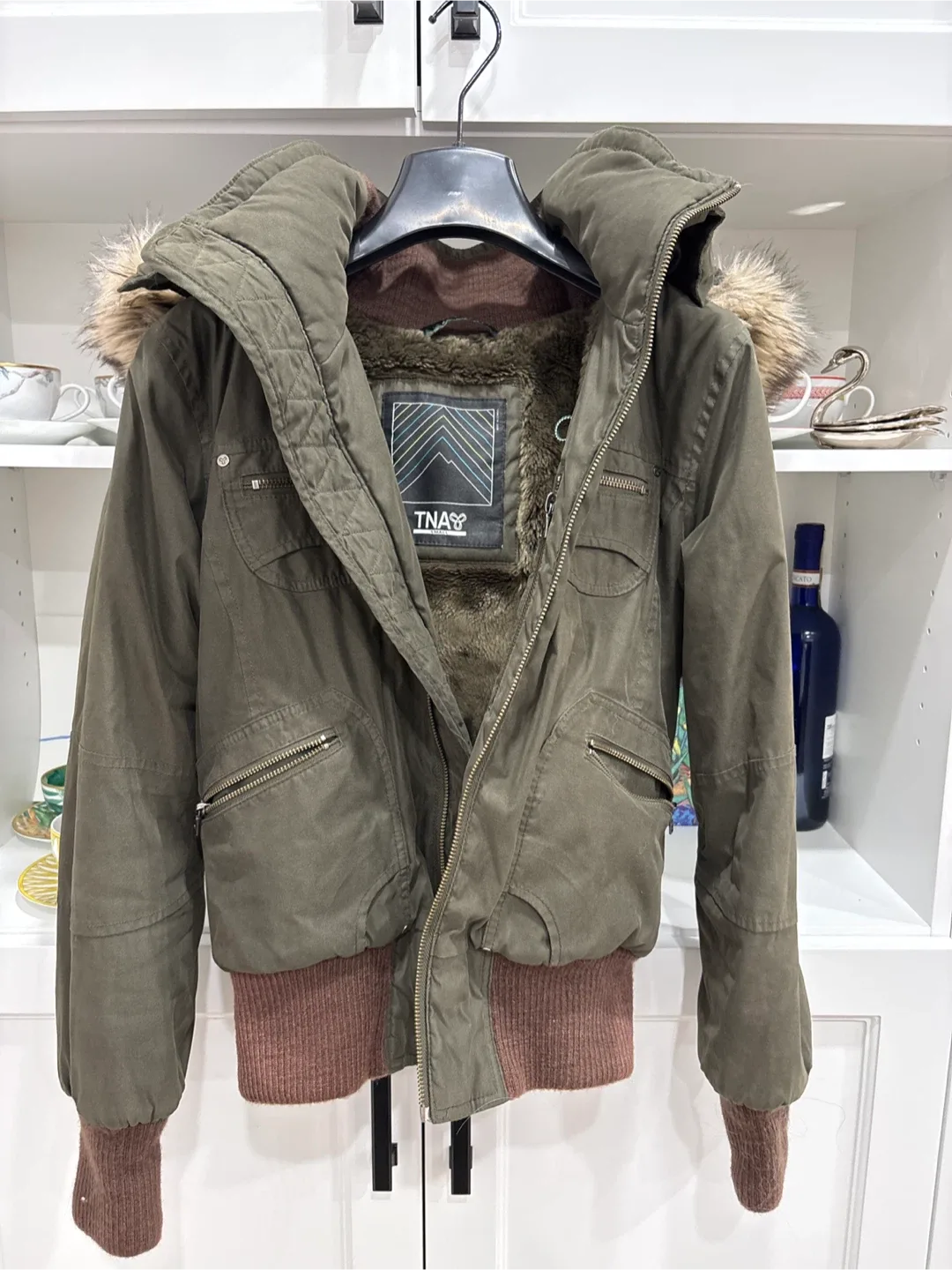 TNA Winter Jacket removable hood- Size Small