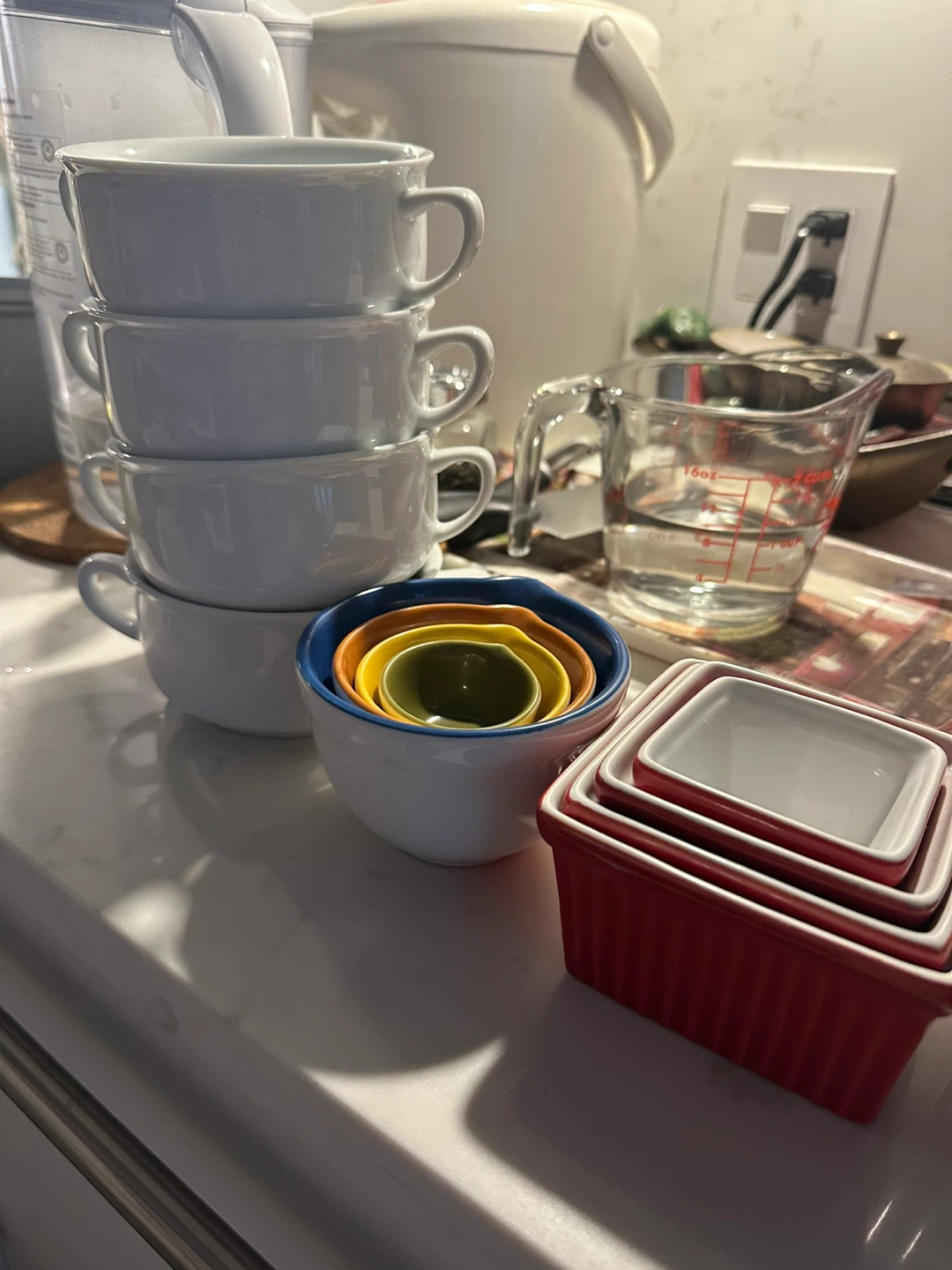Mixed Kitchenware Set: Bowls, Cups, Measuring Tools