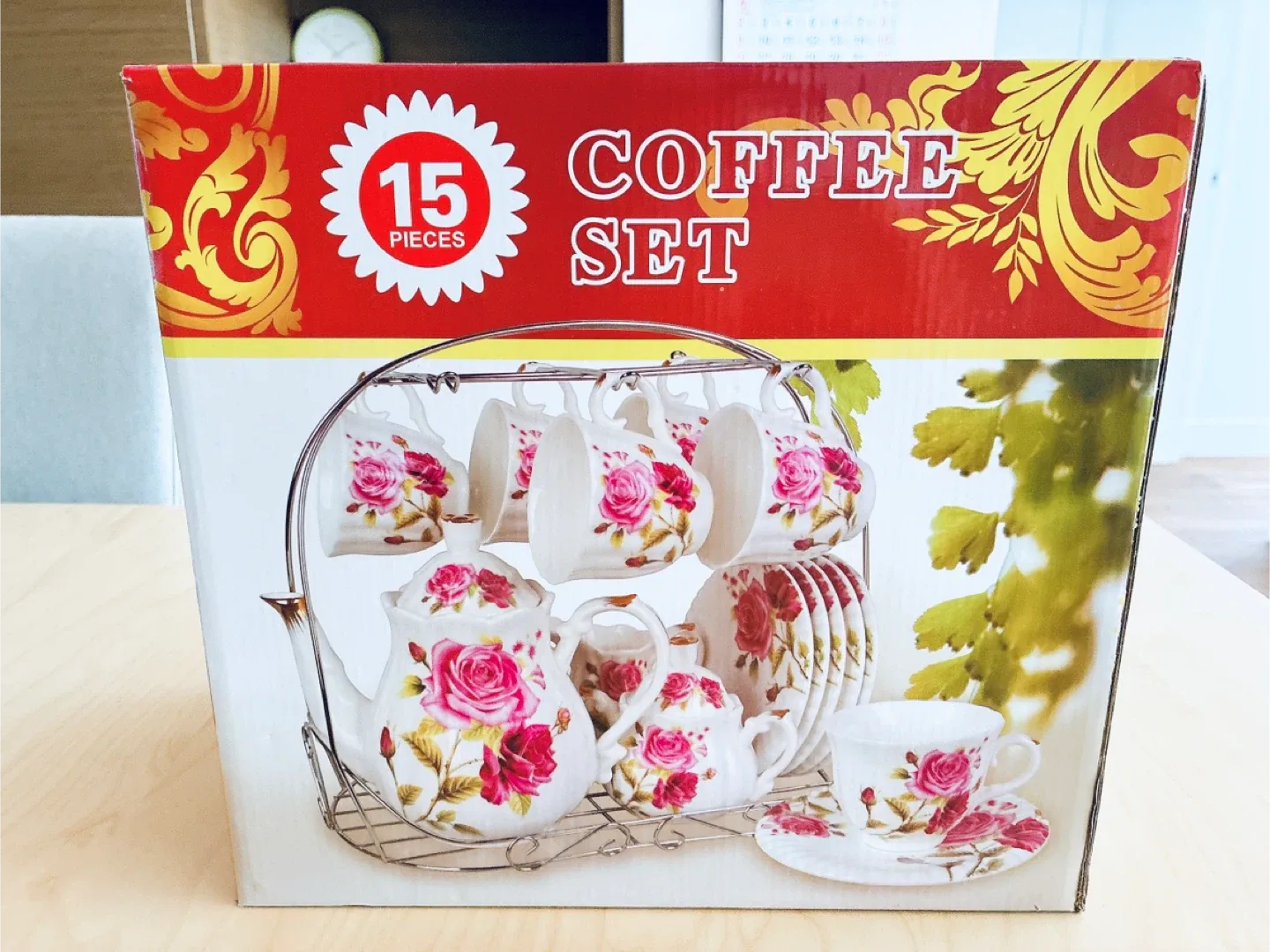 Fine Porcelain 15-Piece Coffee Set - New in Box!