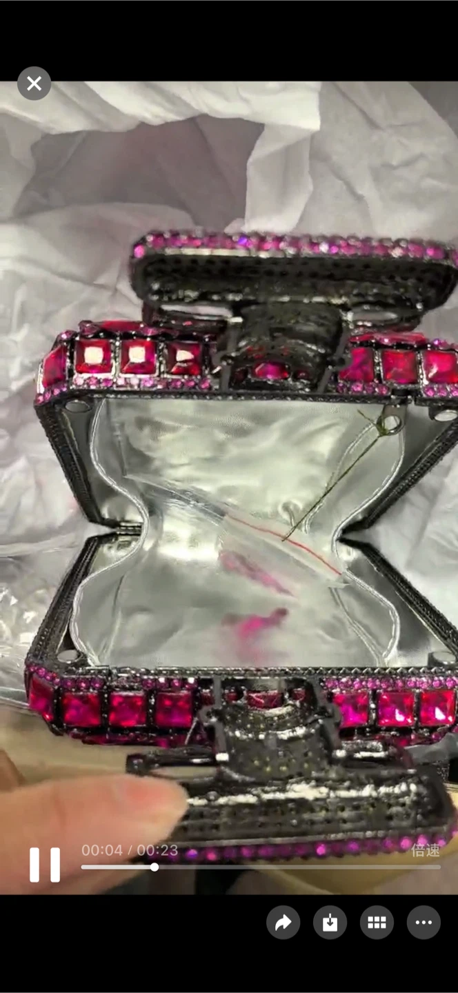 Novelty Perfume Bottle Rhinestone Evening Clutch - photo 4