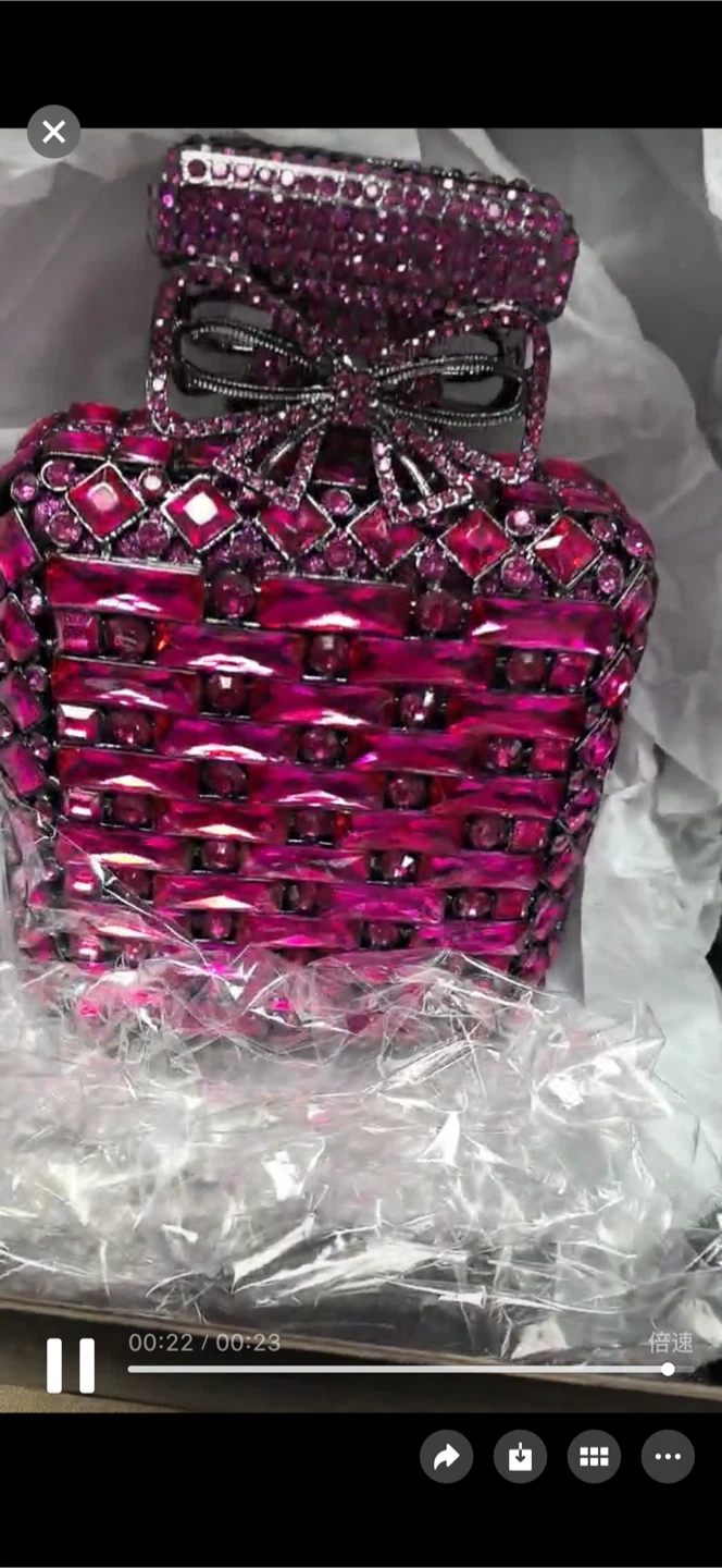 Novelty Perfume Bottle Rhinestone Evening Clutch - photo 2