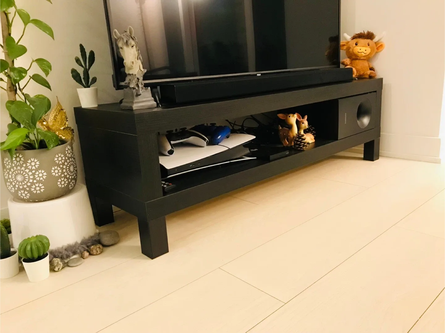 IKEA TV Stand, Black-Brown, 120x35x36 cm