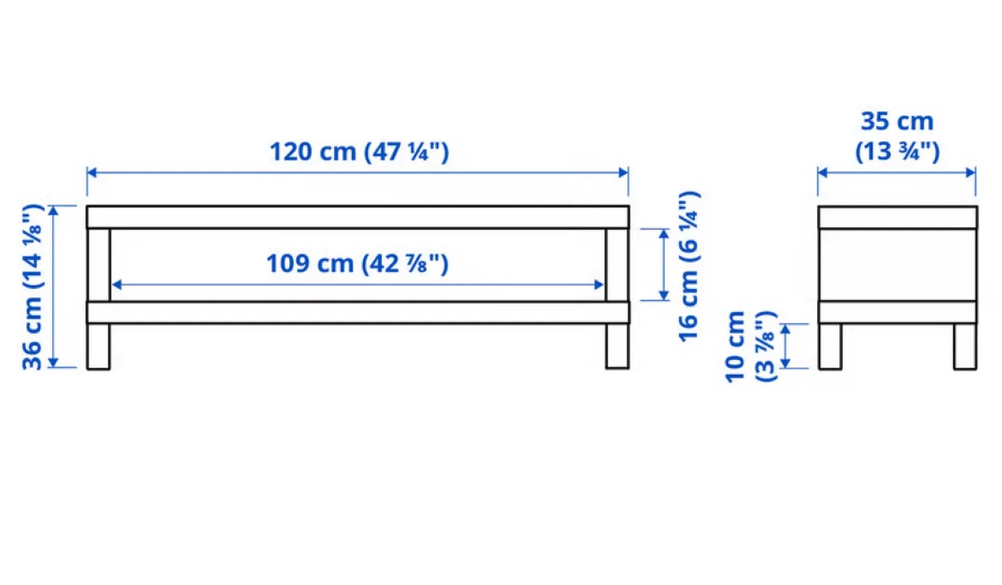 IKEA TV Stand, Black-Brown, 120x35x36 cm image indicator(5)