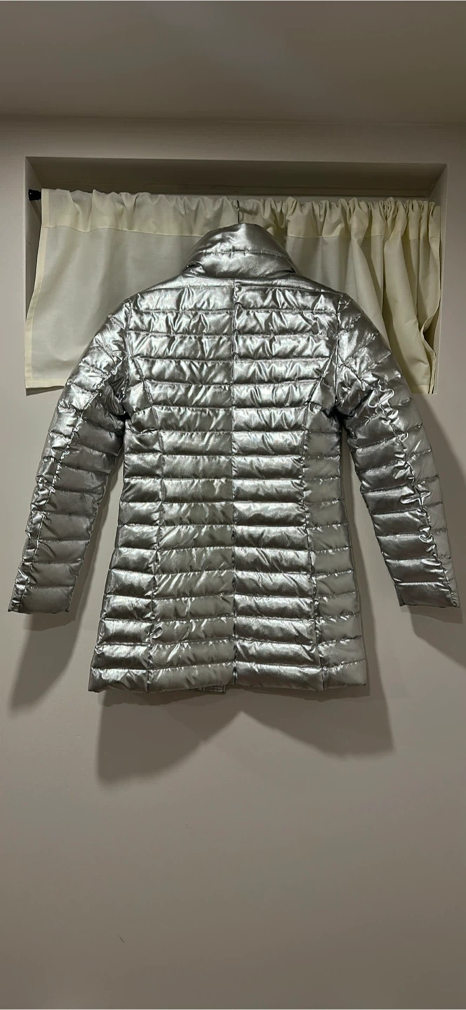 Love Moschino Silver Puffer Jacket Size 2/38 - photo 5