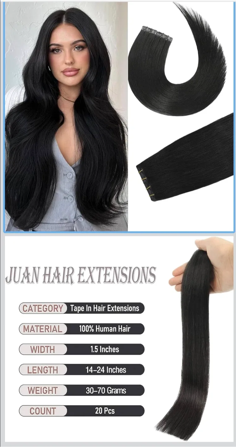 New Aison Tape In Black Hair Extensions image indicator(3)