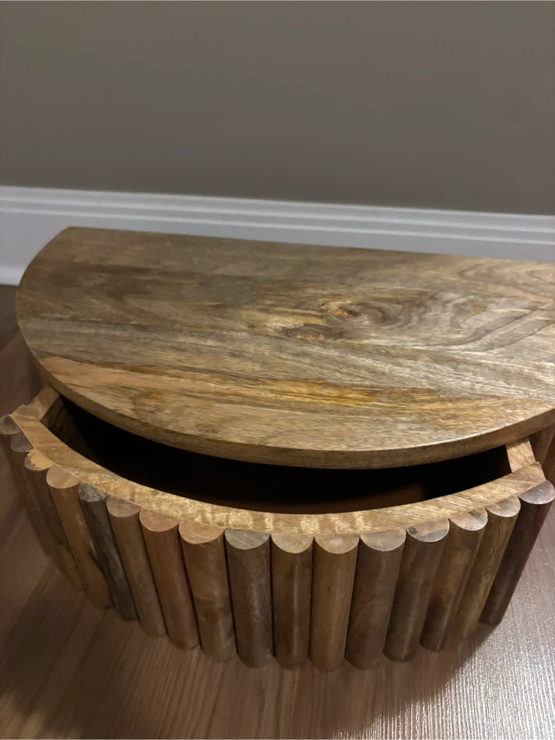 BRAND NEW Mango Wood Ribbed Texture Wall Shelf image indicator(3)