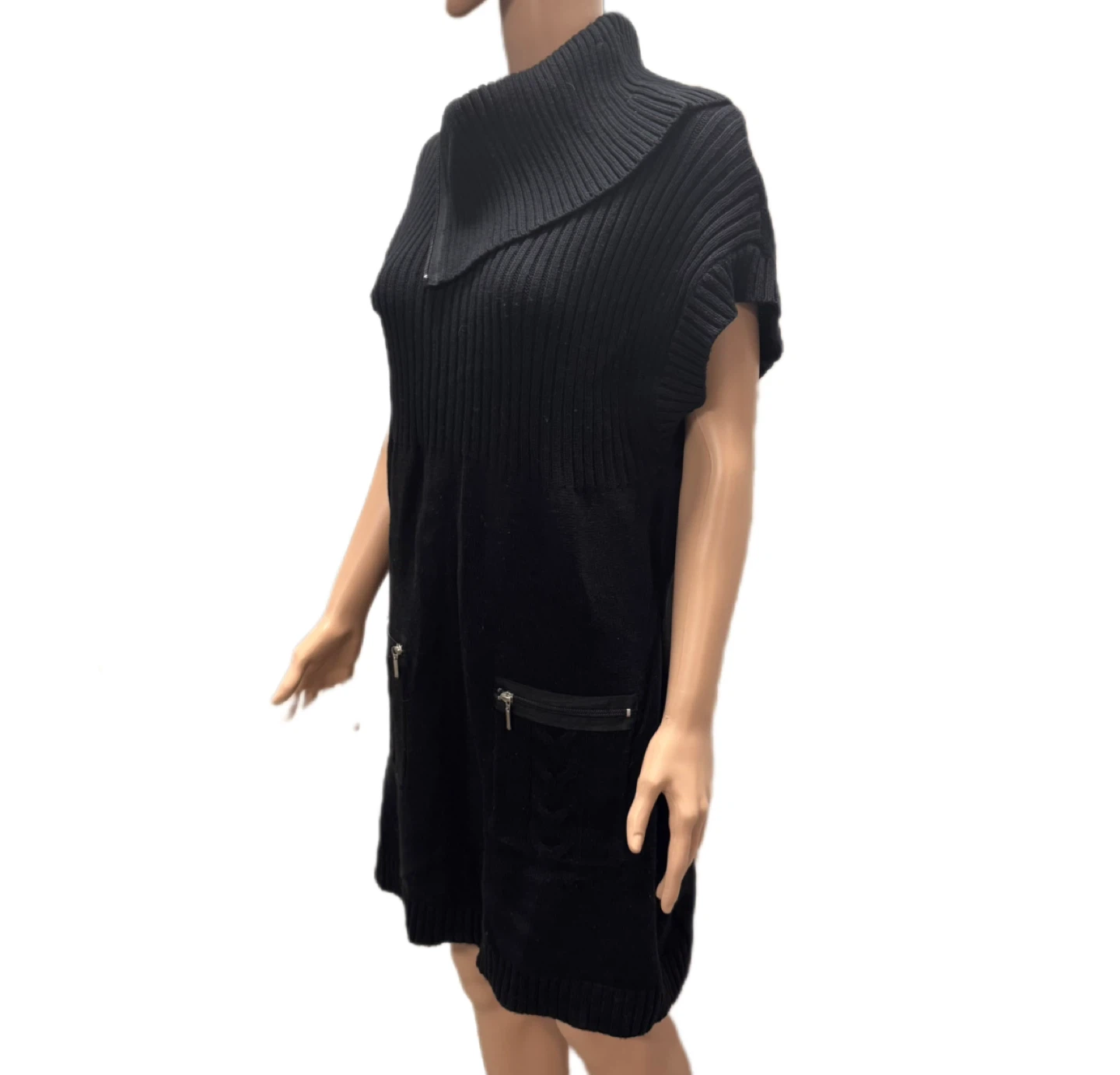 Puli Women’s Black Knit Sweater Dress XL – Like New - photo 2