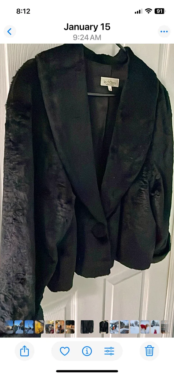 retro Black Faux Fur Poodle Jacket image indicator(2)