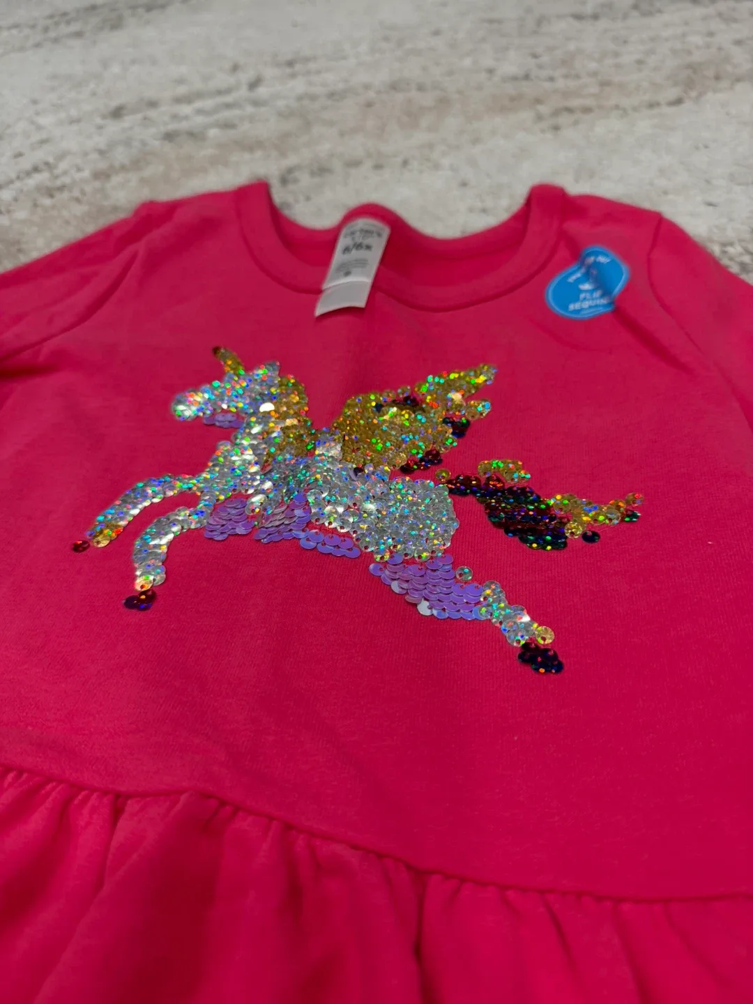 Carter's Pink Unicorn Dress - Size 6/6x image indicator(4)