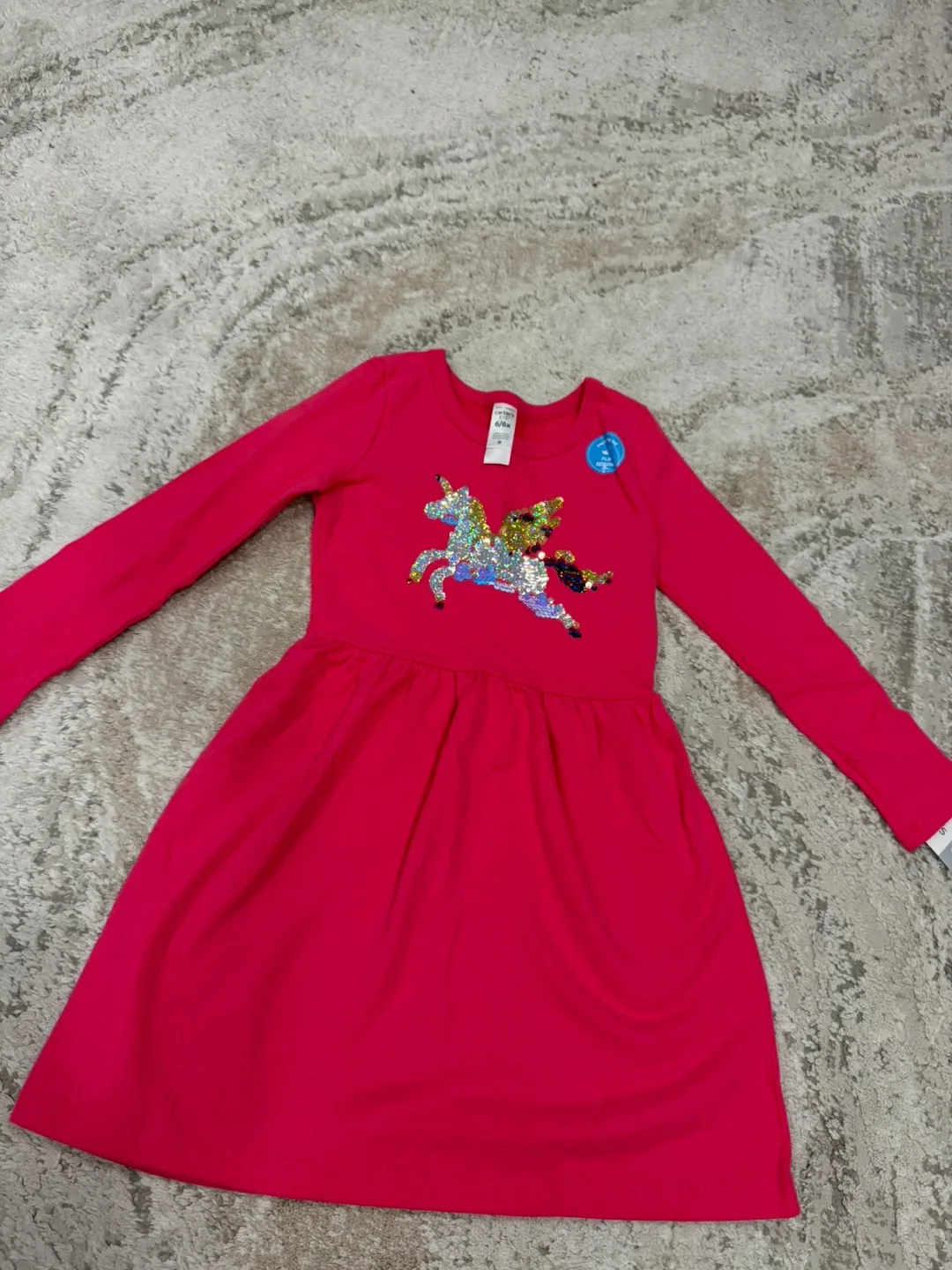 Carter's Pink Unicorn Dress - Size 6/6x image indicator(3)