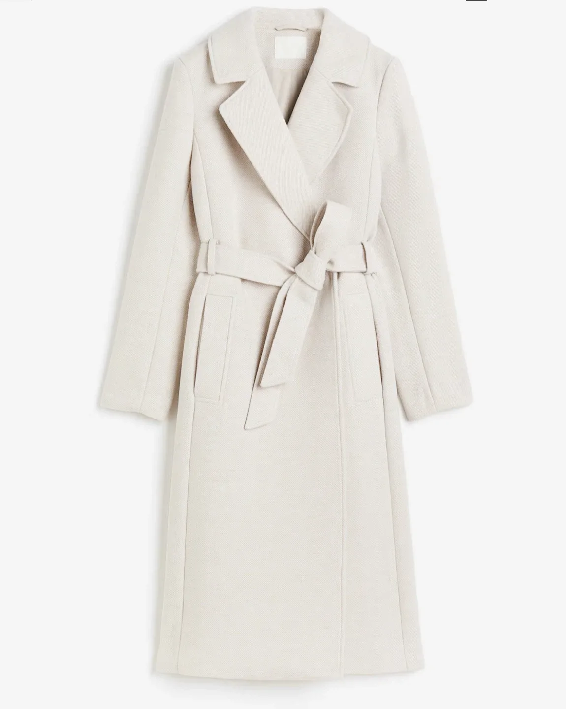 🩶 S H&M long double breasted trench coat - light grey/beige image indicator(3)