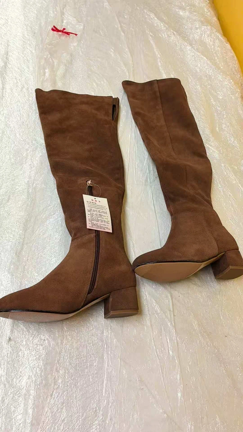 Brown Suede Over-the-Knee Boots - photo 2