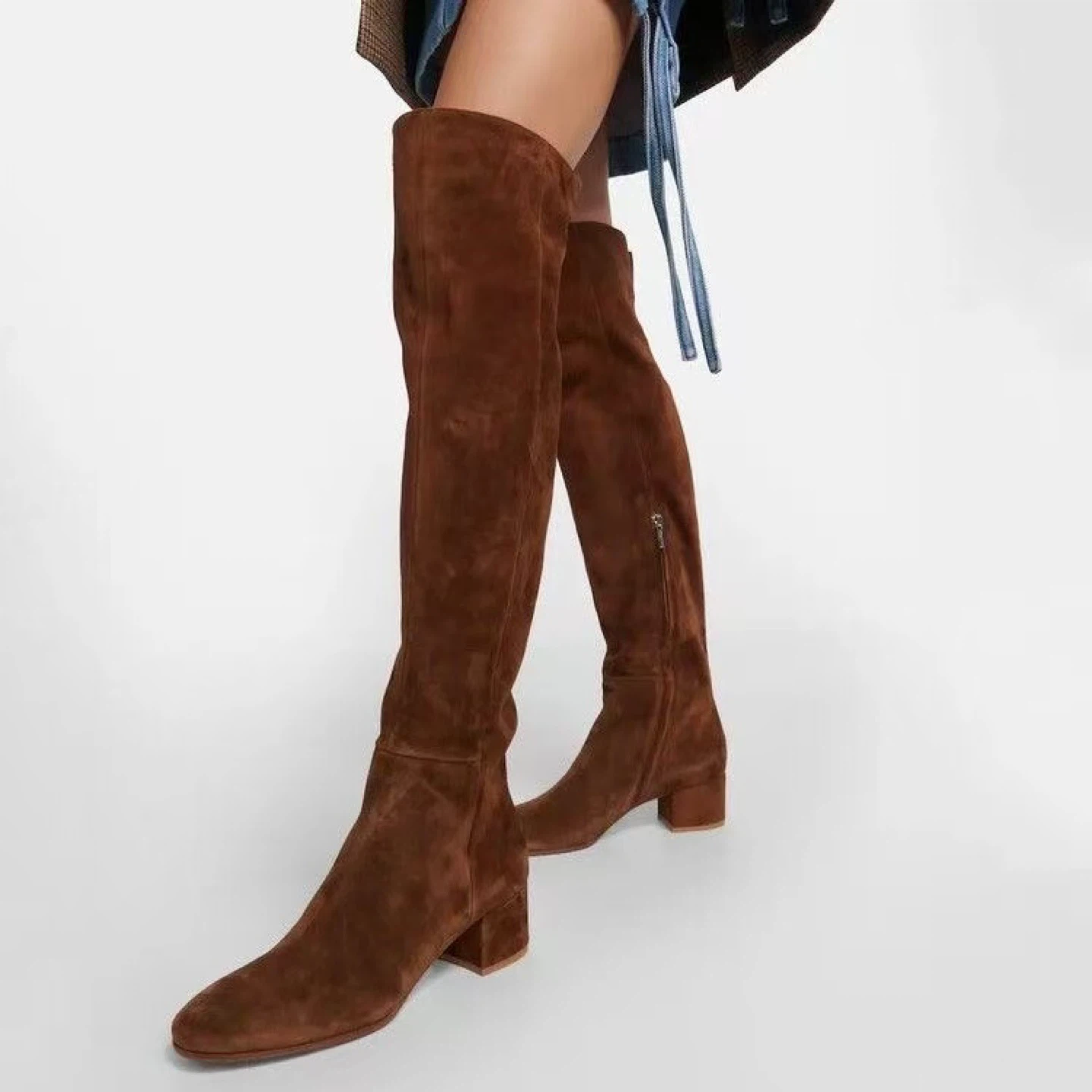 Brown Suede Over-the-Knee Boots - photo 3