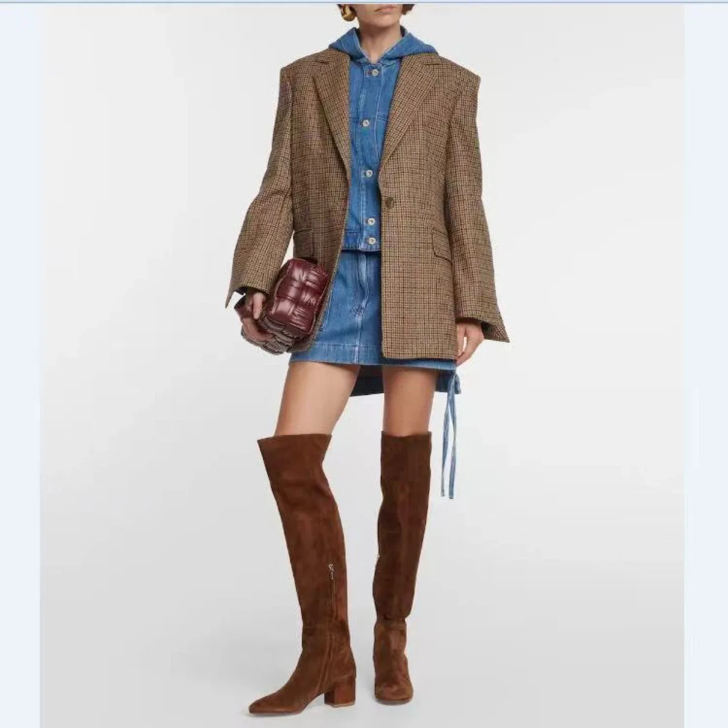 Brown Suede Over-the-Knee Boots