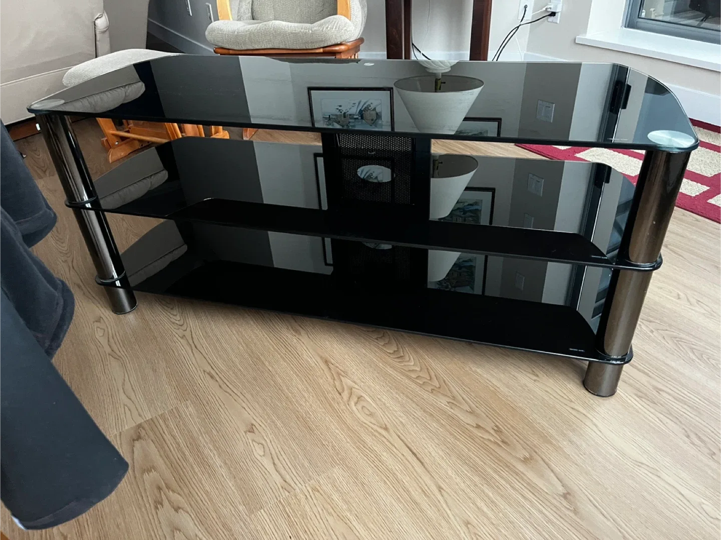 Black Glass TV Stand
