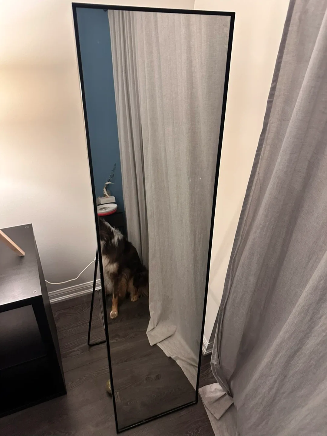 IKEA Karmsund Full Length Black Framed Standing Mirror image indicator(2)