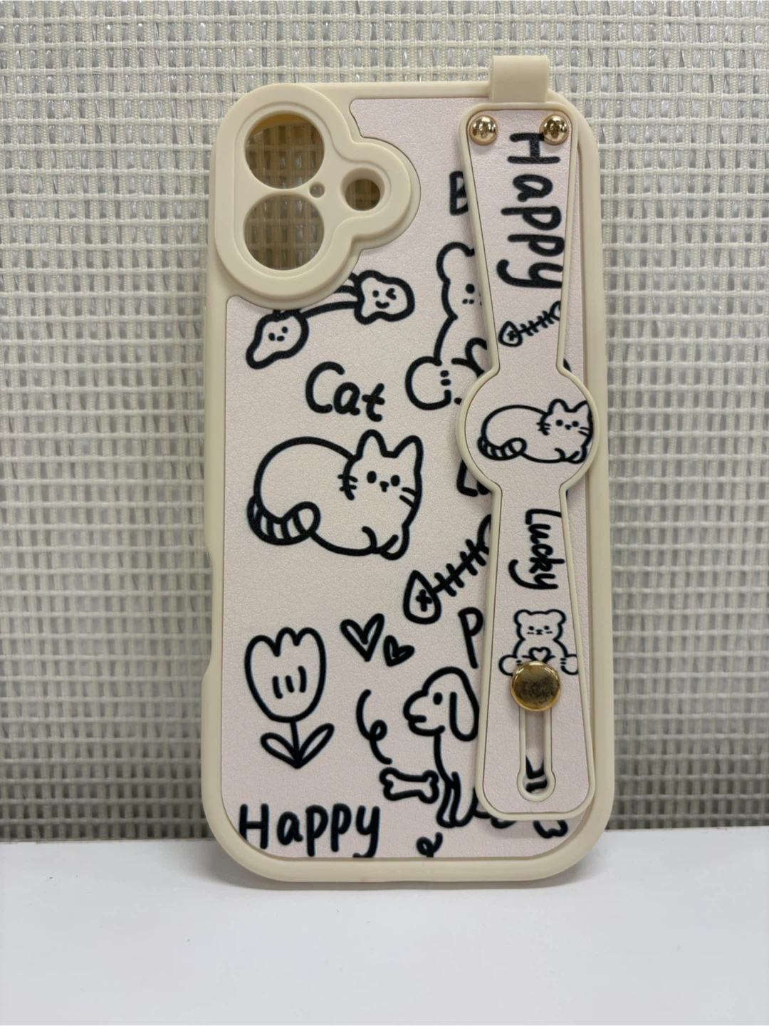 Cute iPhone 16 Plus Case with Cat and Dog Design
