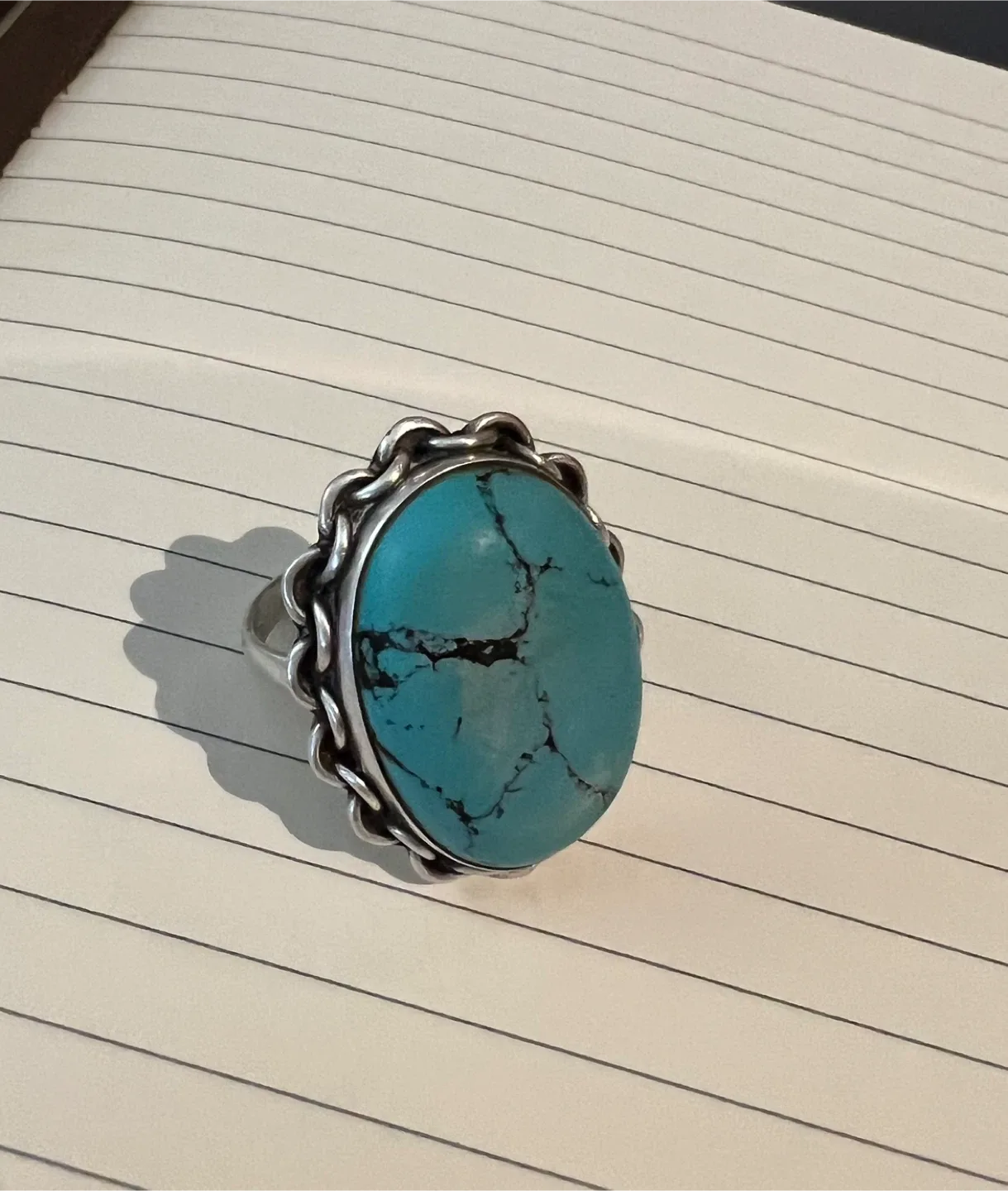 Vintage Sterling Silver Turquoise Ring image indicator(2)