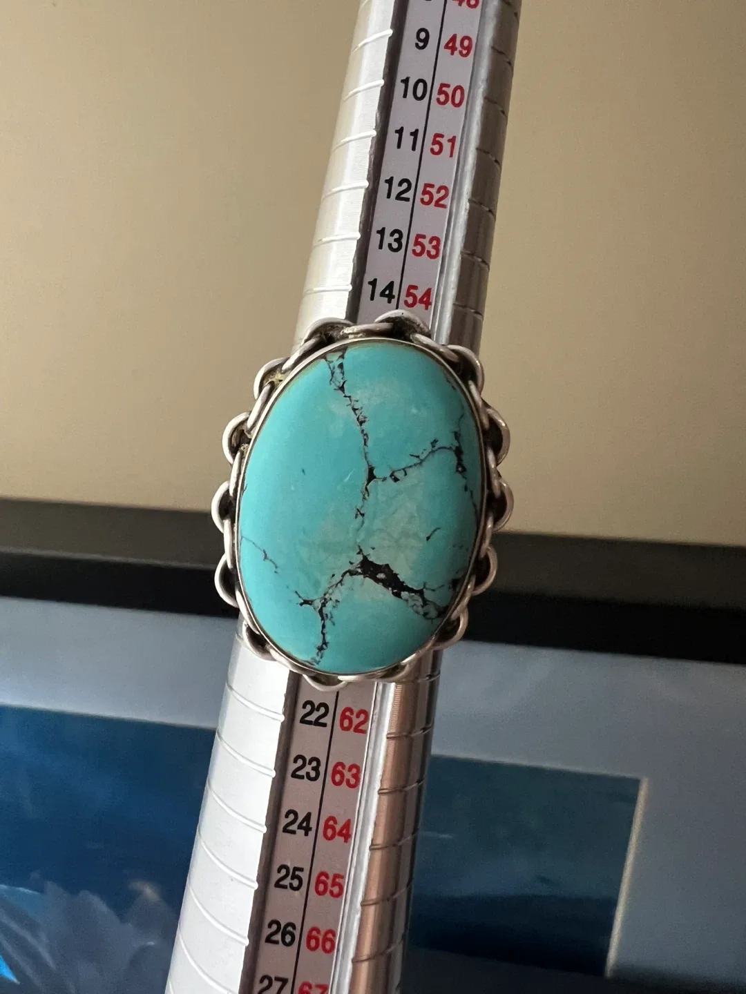 Vintage Sterling Silver Turquoise Ring image indicator(7)