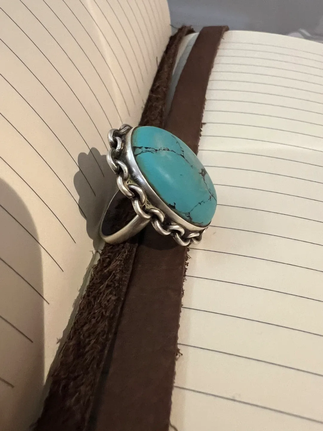 Vintage Sterling Silver Turquoise Ring image indicator(9)