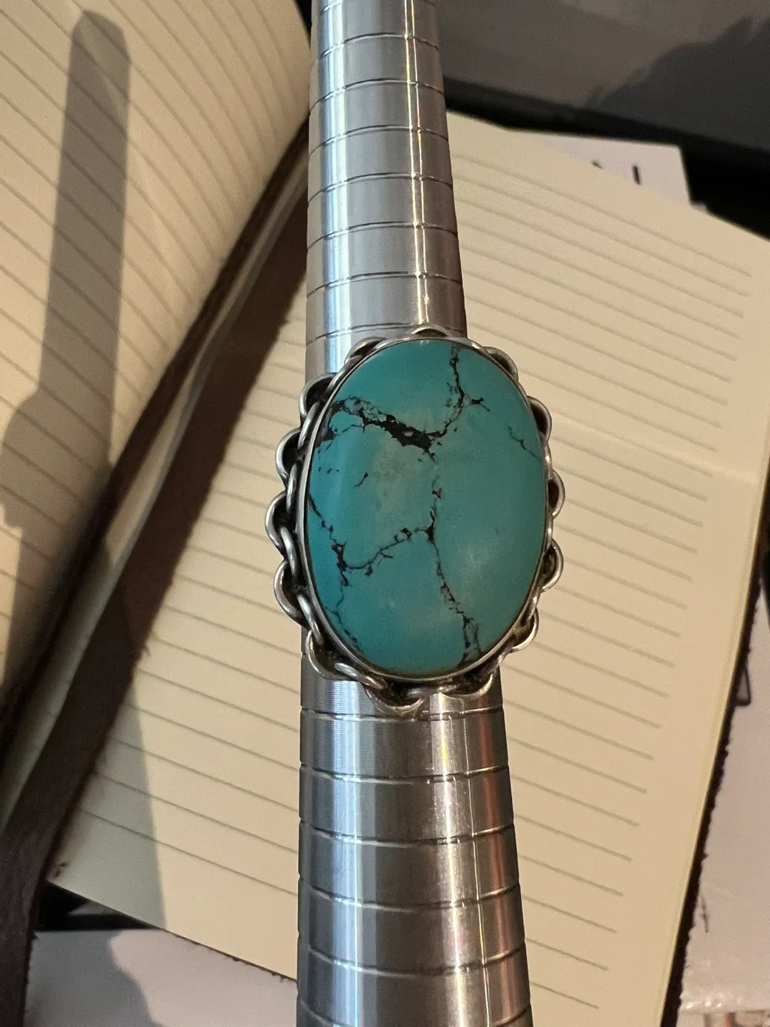 Vintage Sterling Silver Turquoise Ring image indicator(10)