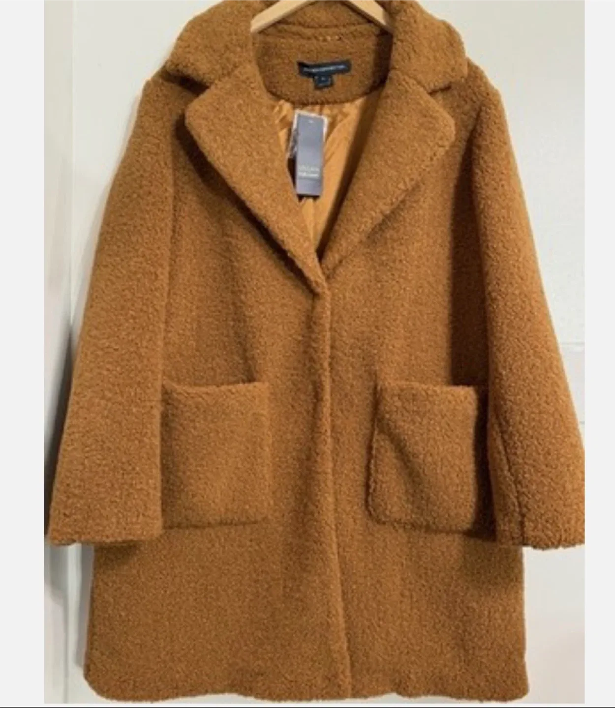 French Connection Brown Teddy Coat - Size Small image indicator(2)