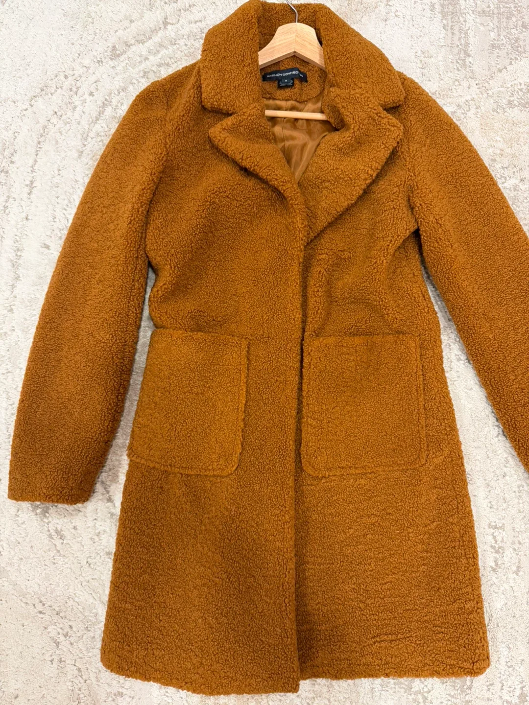 French Connection Brown Teddy Coat - Size Small image indicator(3)