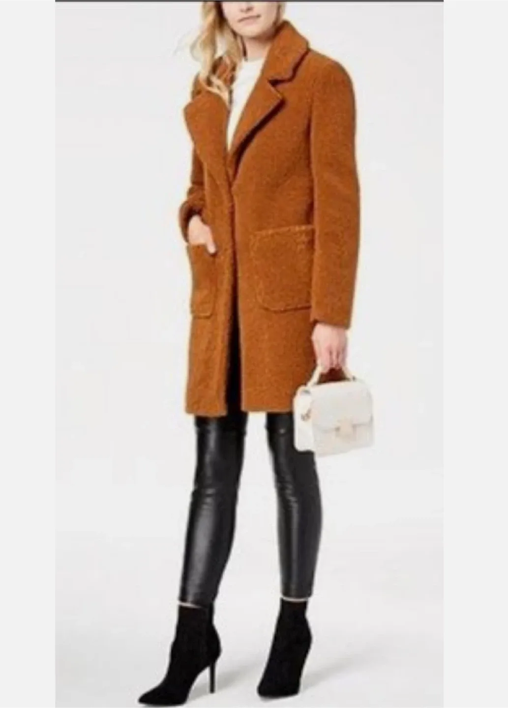 French Connection Brown Teddy Coat - Size Small image indicator(6)