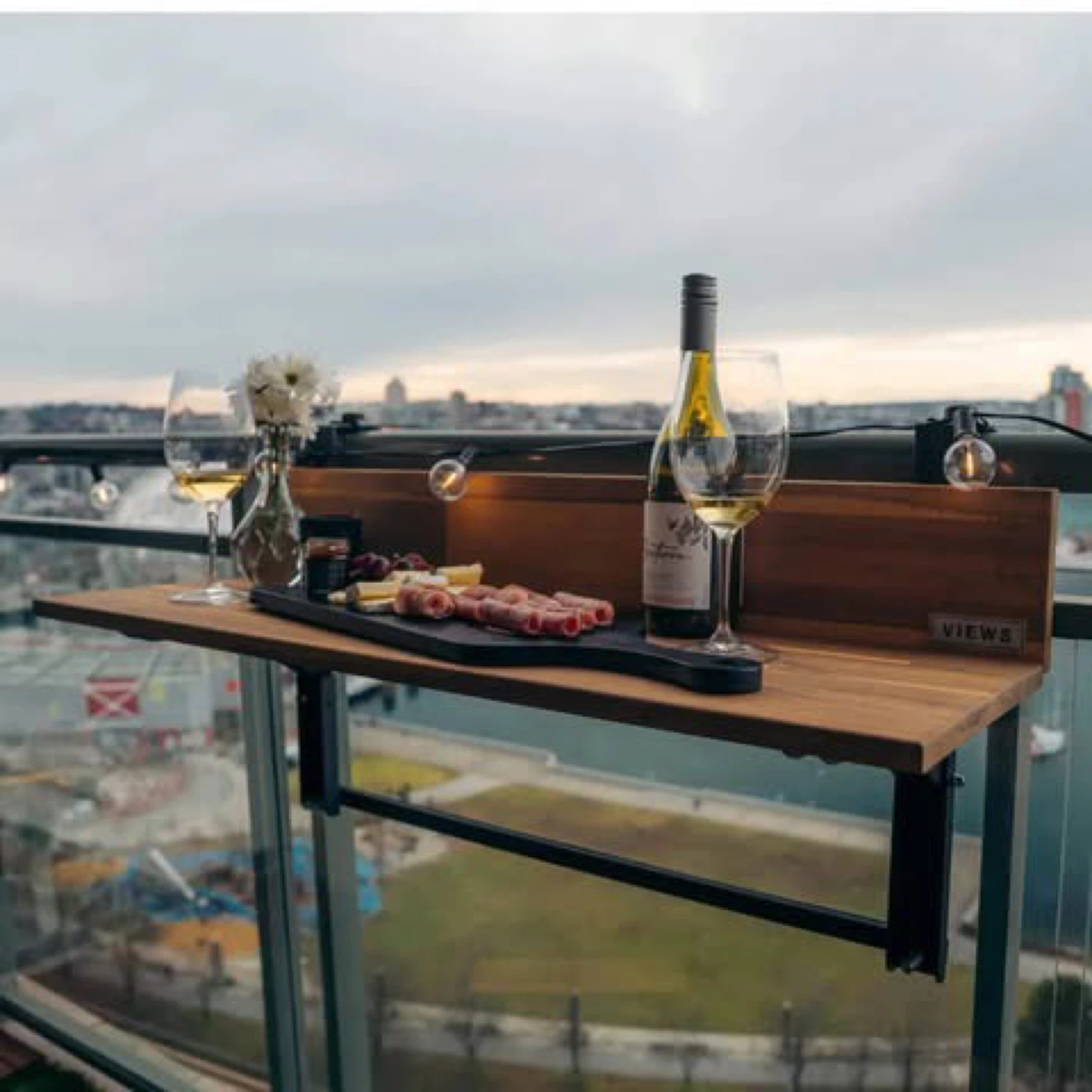 Folding Balcony Bar 4ft Acacia Wood – Weatherproof + Foldable - photo 2