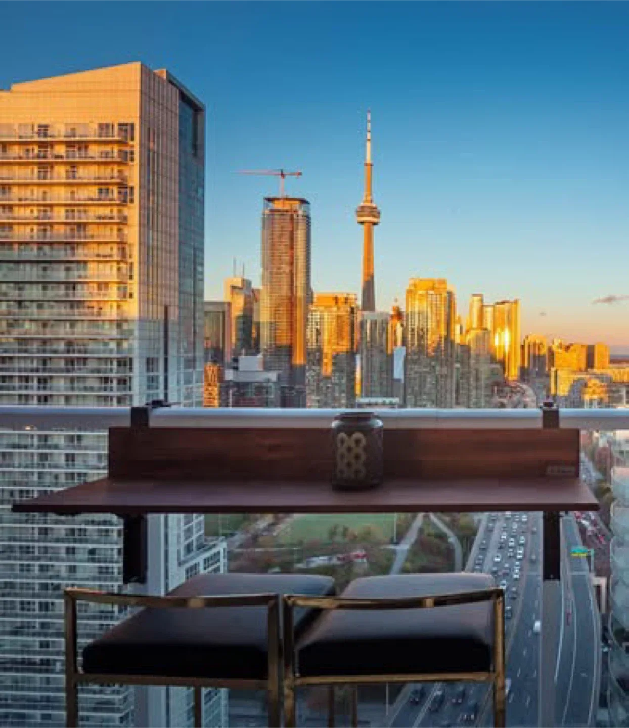 4ft Acacia Wood Folding Balcony Bar – Weatherproof + Foldable