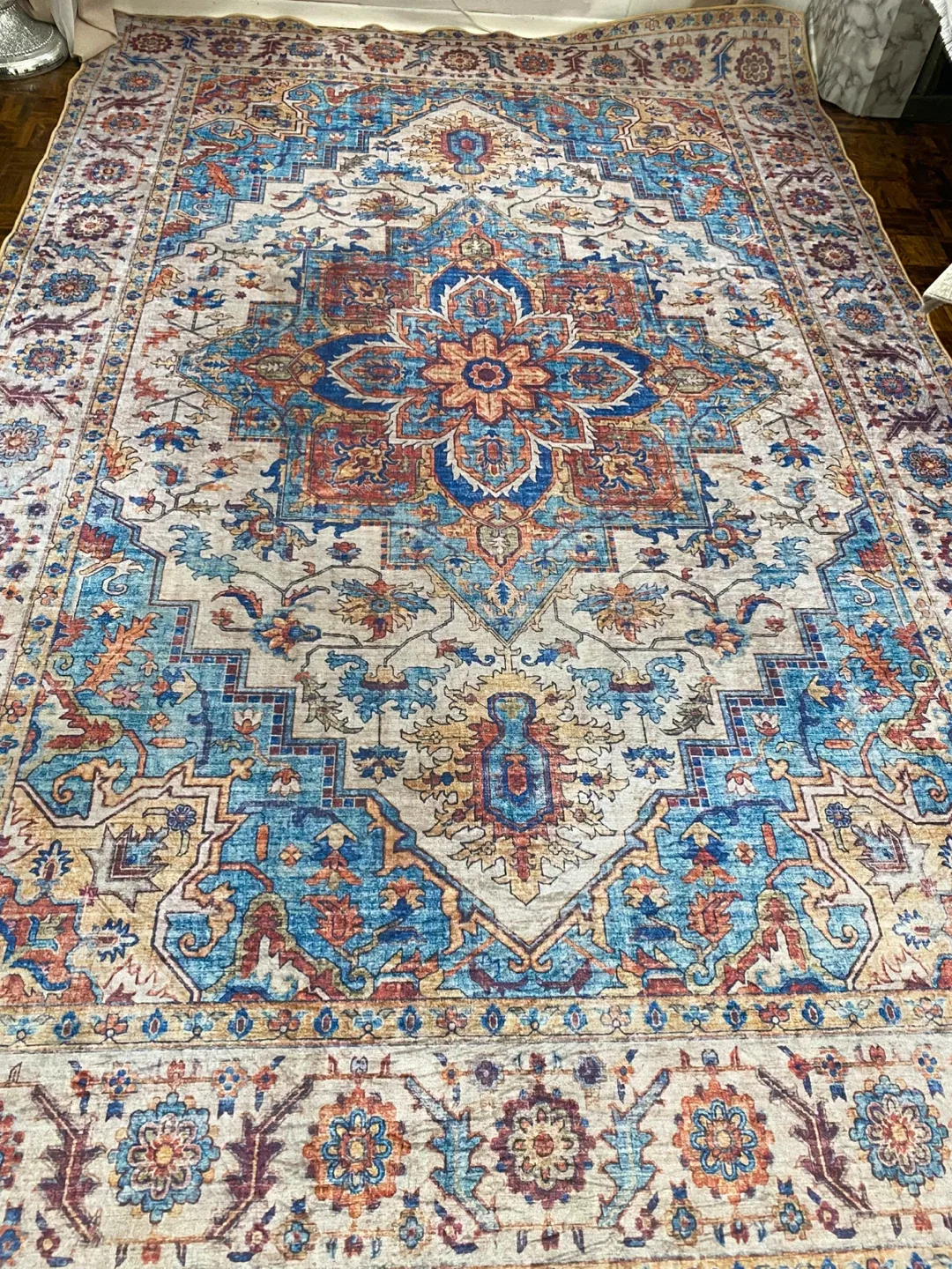 Area Rug - Blue, Orange