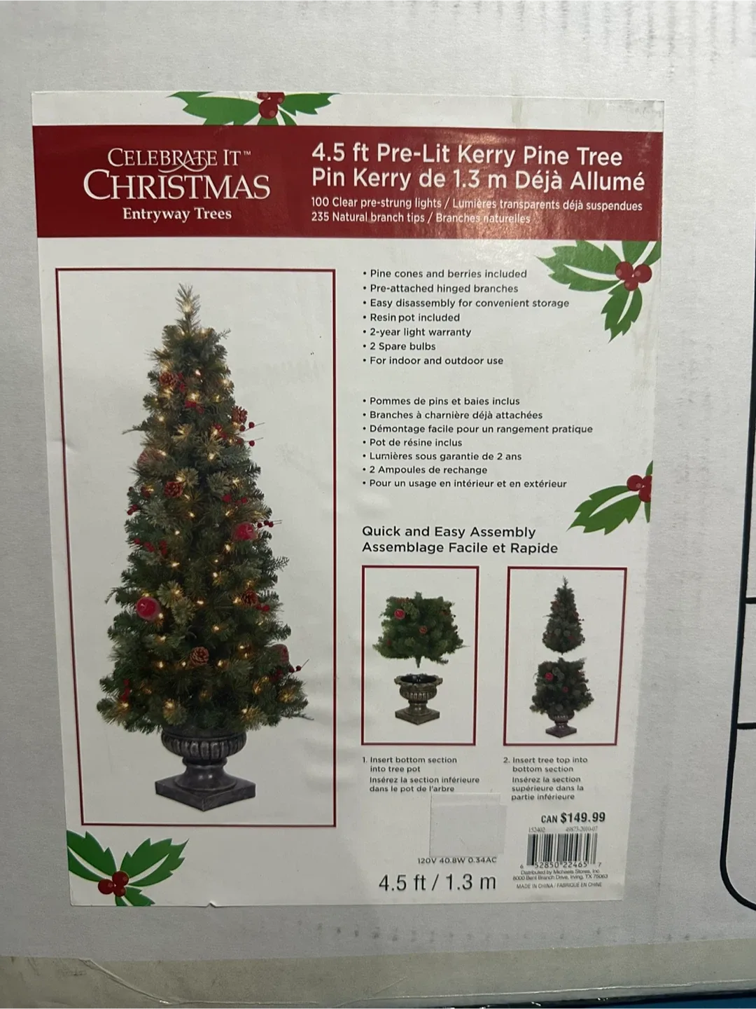 Celebrate It! 4.5 ft Pre-Lit Kerry Pine Tree