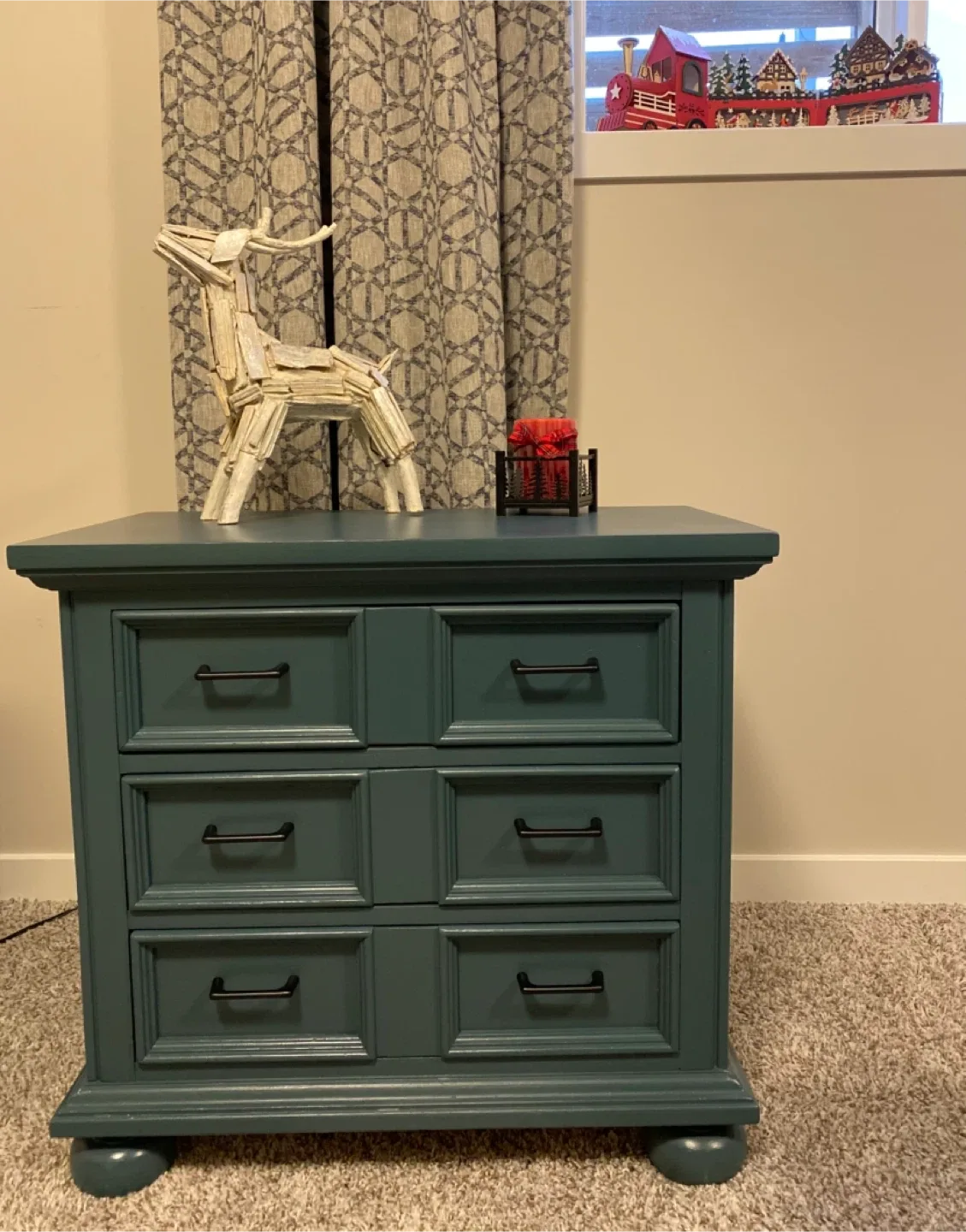 Hardwood Stanley Single Nightstand Homestead Blue