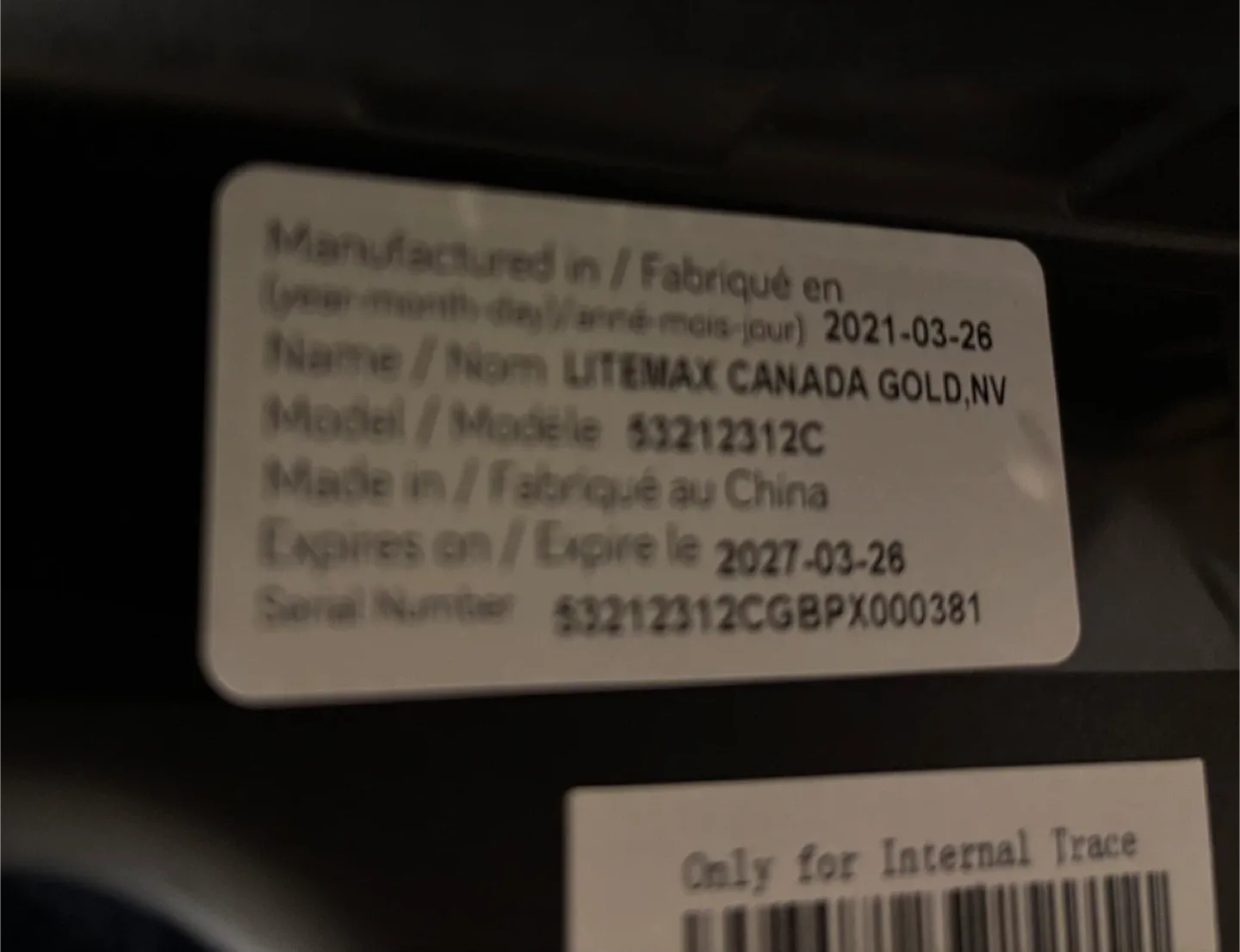 Evenflo LiteMax Canada Gold NV Car Seat image indicator(2)