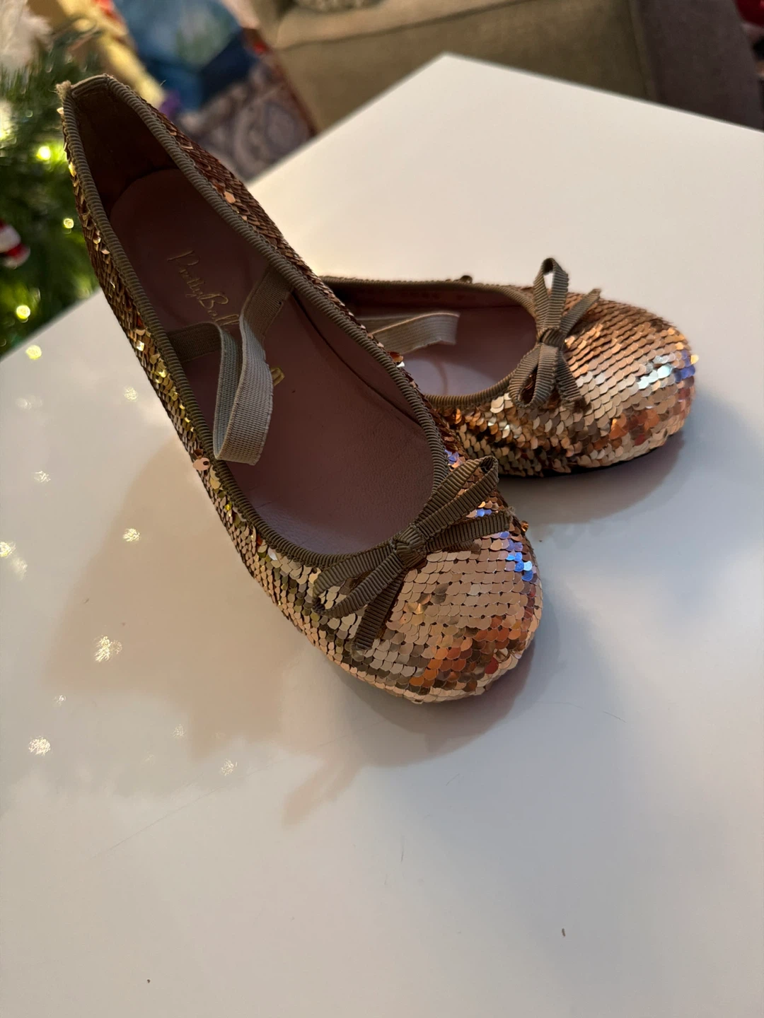 Pettit Poudre Gold Sequin Ballet Flats