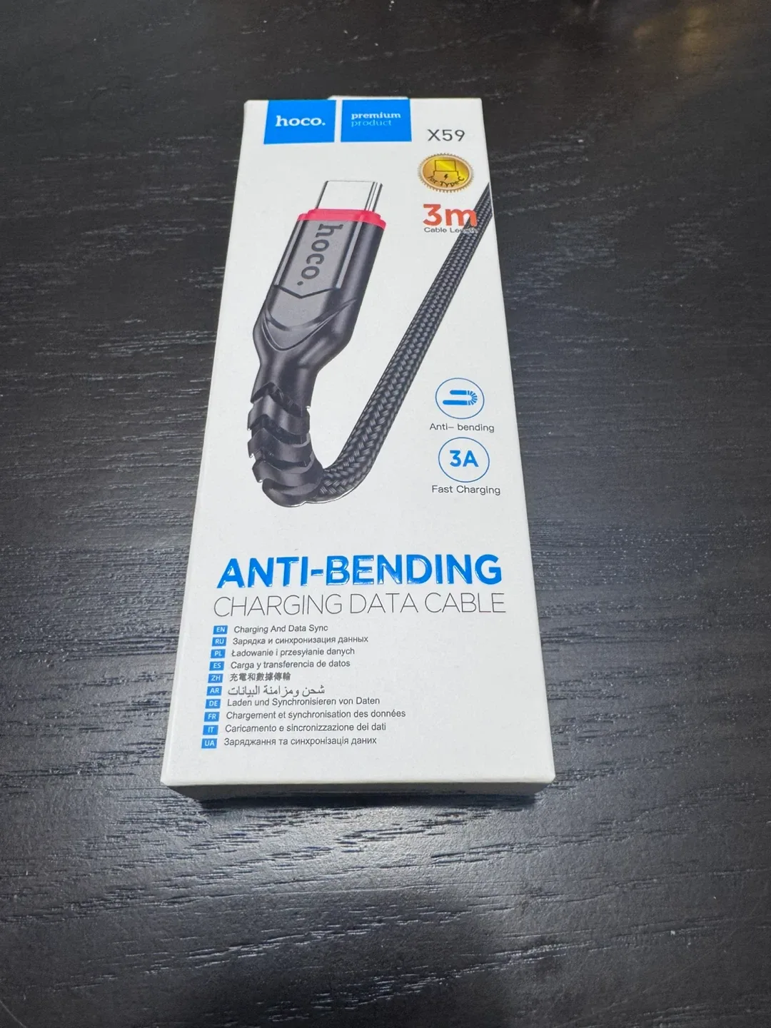 hoco Anti-Bending Charging Data Cable - 3m