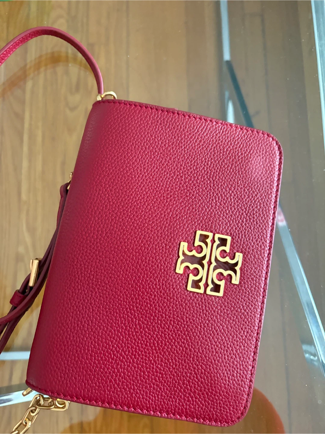 Tory Burch Red Leather Crossbody Bag