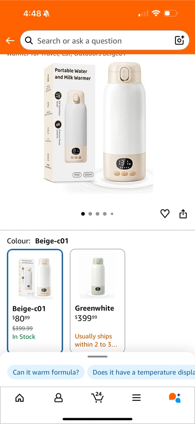 Portable Water and Milk Warmer - Beige-c01 - photo 2