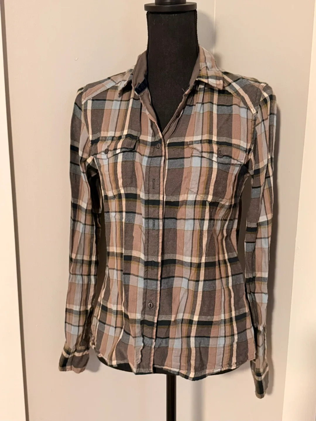 JACHS Girlfriend Plaid Flannel Shirt - Size S