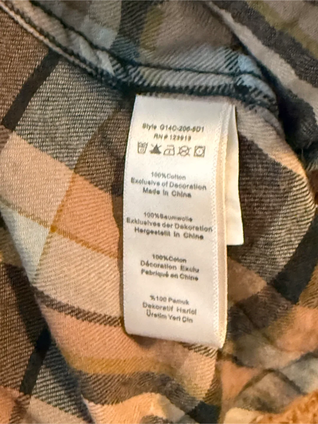 JACHS Girlfriend Plaid Flannel Shirt - Size S image indicator(5)