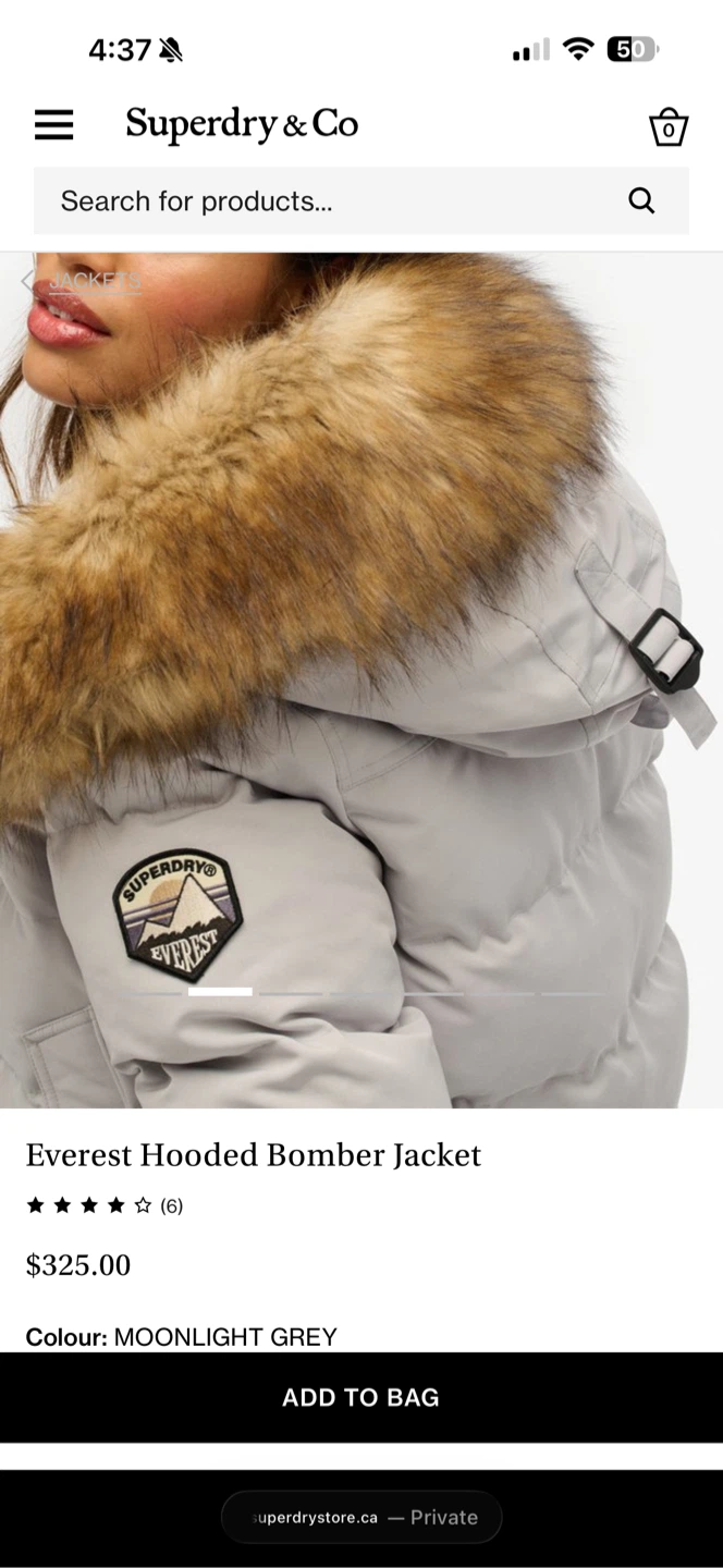 Superdry Everest Hooded Bomber Jacket - Moonlight Grey - photo 4