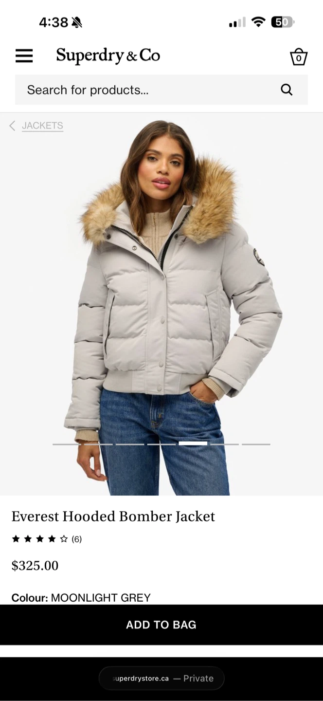 Superdry Everest Hooded Bomber Jacket - Moonlight Grey - photo 2