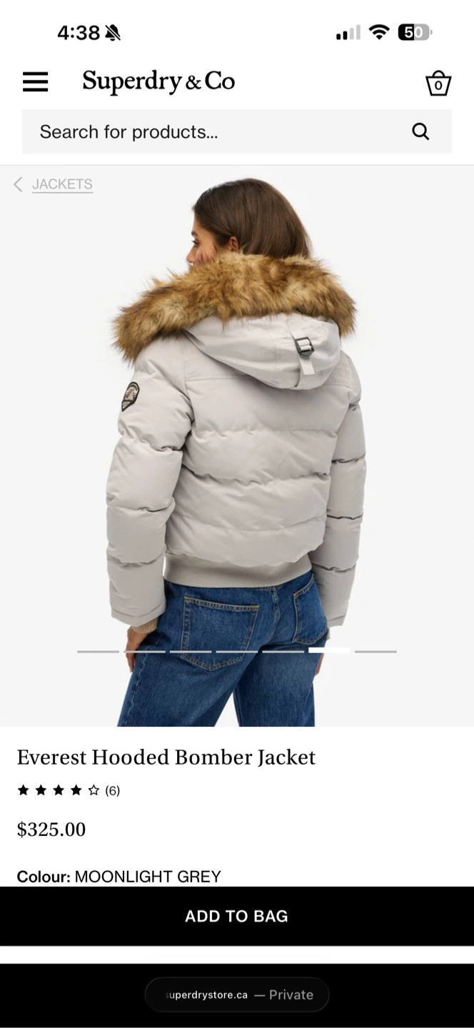 Superdry Everest Hooded Bomber Jacket - Moonlight Grey - photo 3