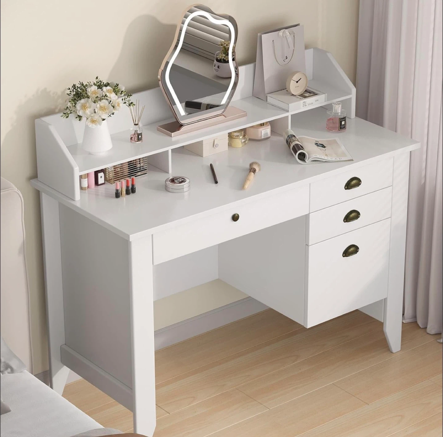 White Desk with Hutch 47.2" x 21" - photo 3