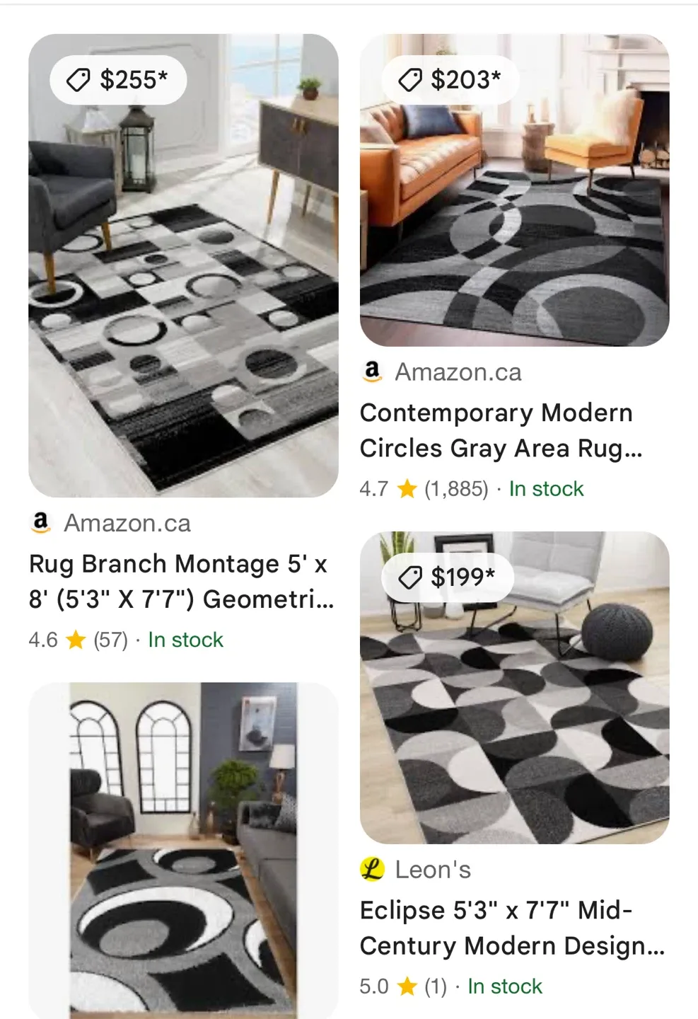 New! Area Rug Grey & Black size 5.25’ by 7.5’ image indicator(5)