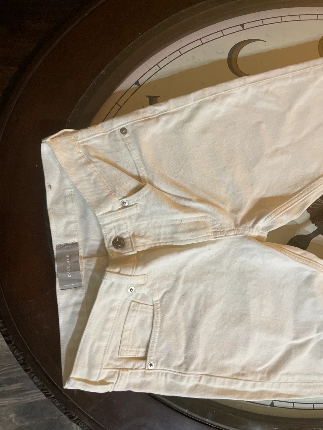 Everlane Straight Leg Crop Jeans - Off White image indicator(2)