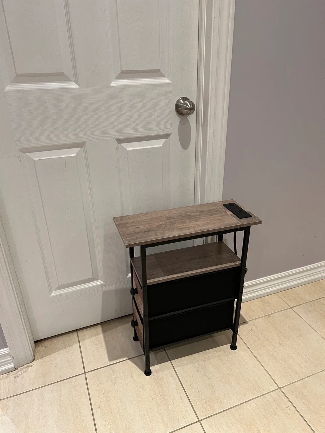 Side Table with Storage & USB Ports