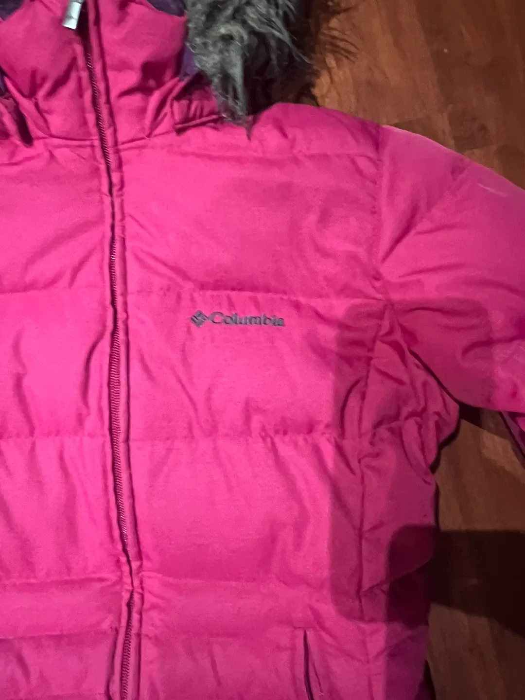Columbia Pink Winter Coat with Fur Hood image indicator(2)