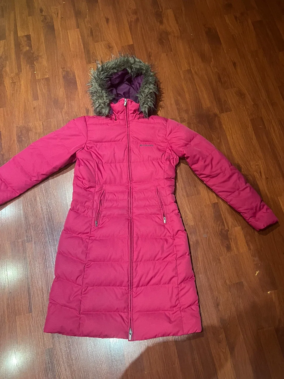 Columbia Pink Winter Coat with Fur Hood