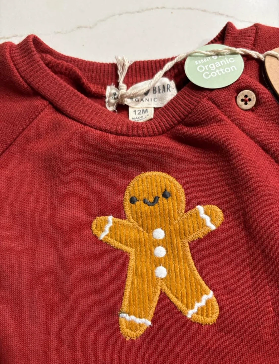 New Rabbit + Bear Organic Cotton Gingerbread Set - 12M - photo 2